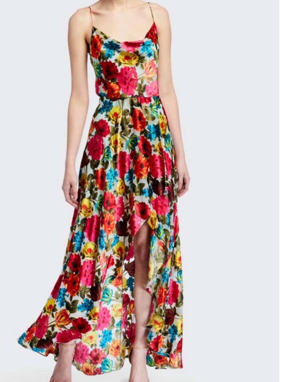 Alice + Olivia Multicolor Floral High-Low Maxi Dress